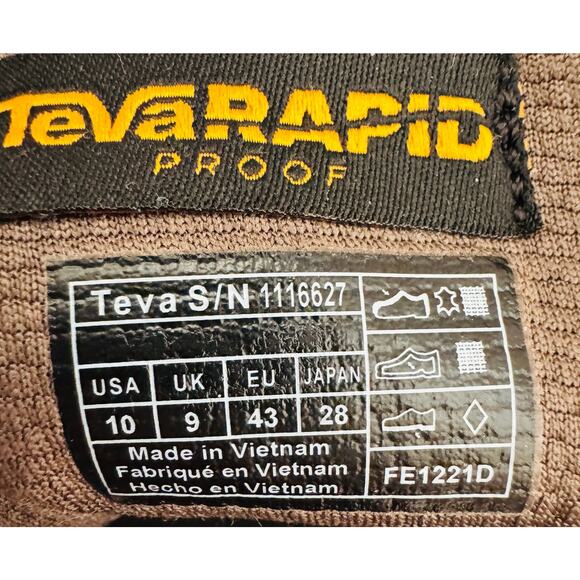 Teva Rapid Proof Mens Ridgeview Bison Low Hiking Vibram Trail Boots Size 10 main image 9